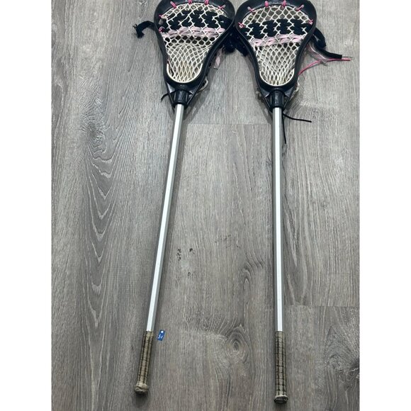 Lacrosse Stick For Fishing Aluminum Handle Black Net Lot of 2 - Picture 1 of 9